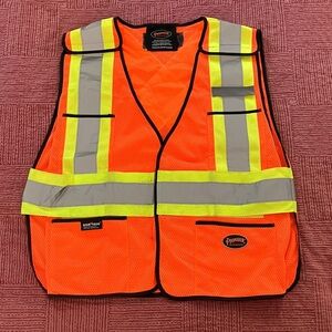 PIONEER Orange Safety Vest with Reflective Stripes